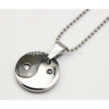 Collier Yin et Yang en acier inoxydable Tai Chi Bio